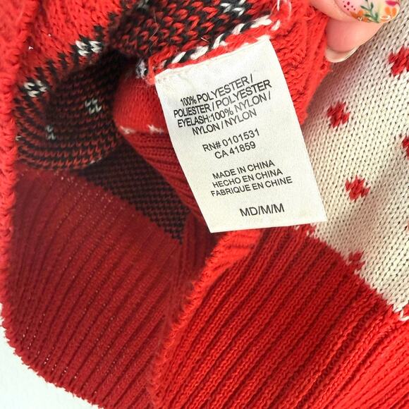 COCA COLA Polar Bear Christmas Sweater Red Holiday Graphic Knit Unisex M Retro - Picture 5 of 5